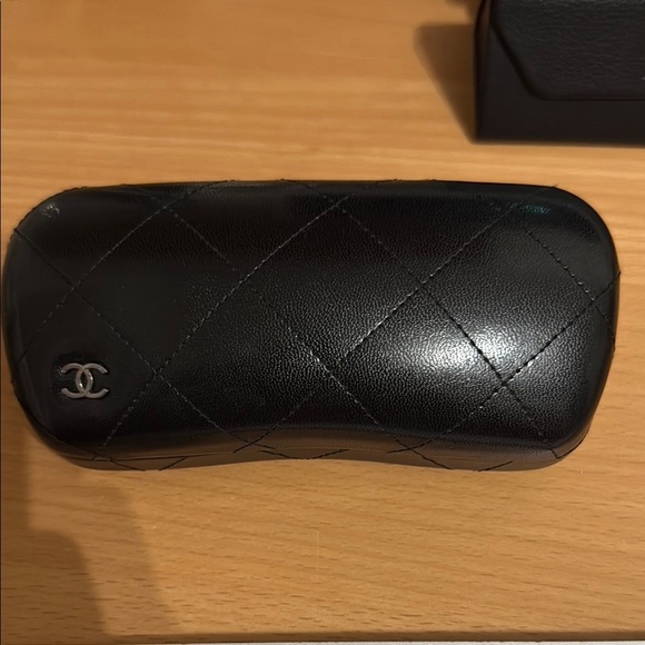CHANEL Black Quilted Eyewear Case